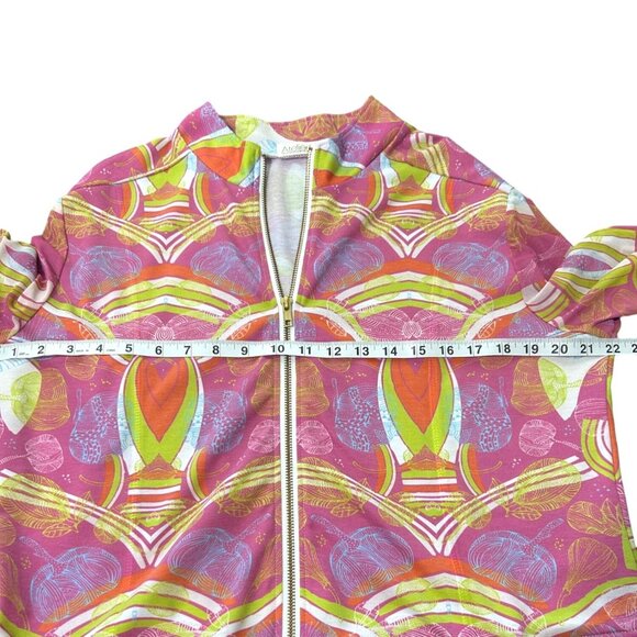 Colorful Atelier5 Women's Jacket Zip Up Jacket Size M Pink Yellow - Picture 5 of 7